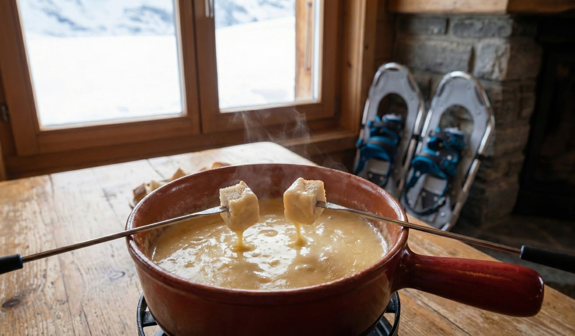 Snowshoeing Interlaken Crunching Snow Melting Cheese Switzerland adventure snow fondue winter Jungfrau (3)